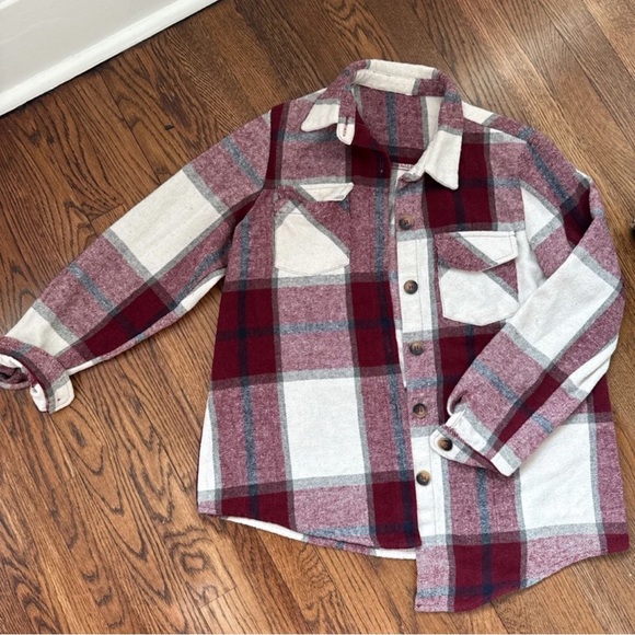 Red and Cream Plaid Shirt - Picture 3 of 3